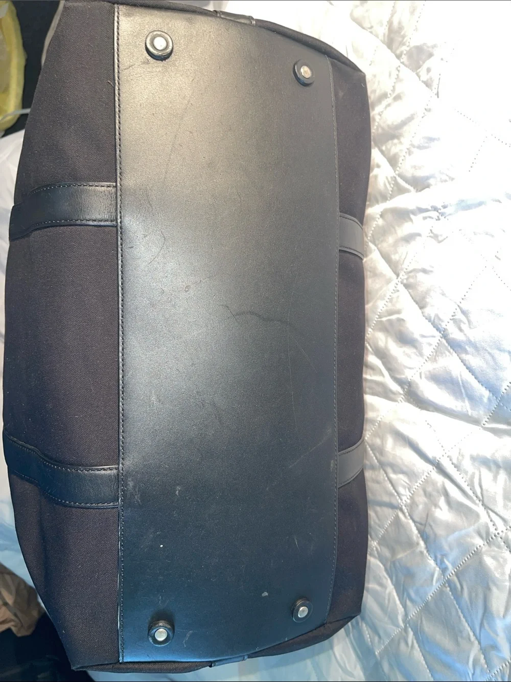 Coach Large Black Nylon & Leather Travel Tote #F77002